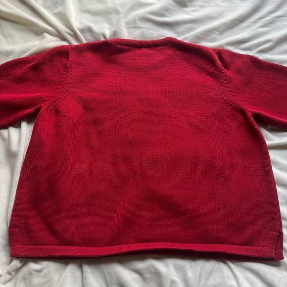 Vintage 90s/Y2K women's Rafaella red vintage American flag knit sweater USA - Picture 4 of 8